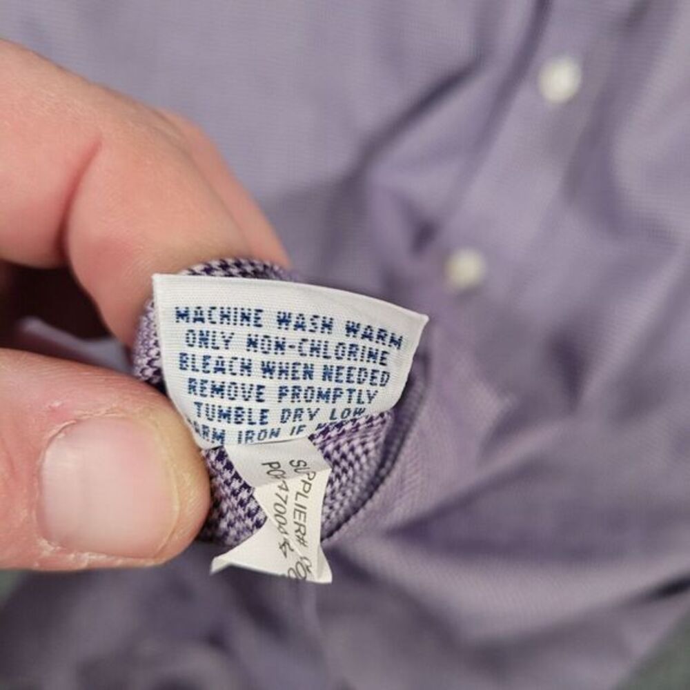 Ralph Lauren RL Twill Shirt Mens Large Micro‎ Gingham Check Button Down Purple - Picture 5 of 10